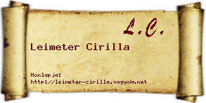 Leimeter Cirilla névjegykártya
